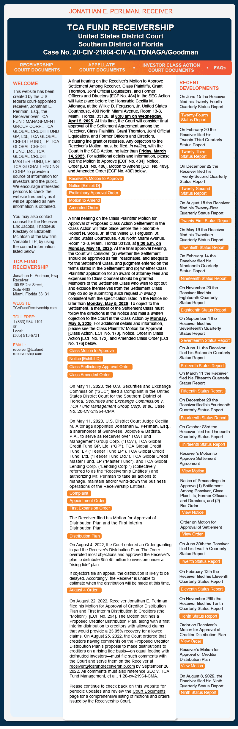 TCA Fund Receivership