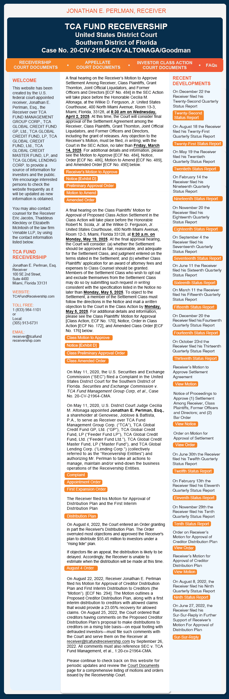 TCA Fund Receivership